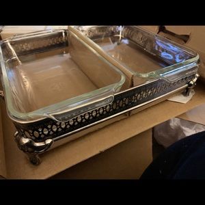 Glass and silver serving dishes